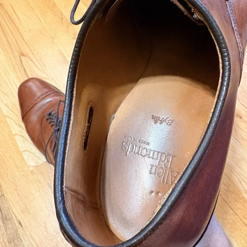 Allen Edmonds Byron Cap Toe Brogue Oxford Mens Size 10 B Brown Leather Shoes